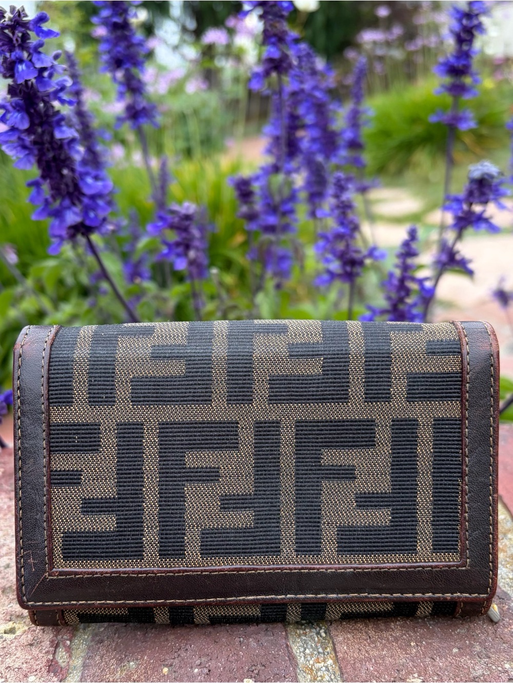 Auth Fendi Roma Zucca Compact Wallet Italy